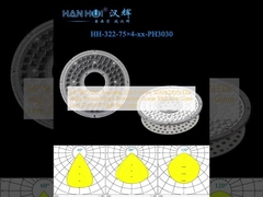 60°/90°/120° Có sẵn 233.1×9mm 3030&2835LED Độ truyền cao bảo vệ IP65 Kính chống chớp cho UFO High Bay Light