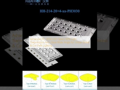 PC 3030 tiên tiến quang học LED 92% Truyền ánh sáng Phòng chói góc rộng cho đường phố đô thị & Ánh sáng bãi đậu xe