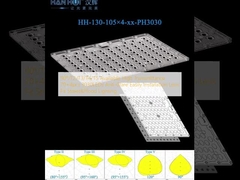 90 ° / T2 / T3 / T4 / T5 Có khả năng truyền thông cao 70 × 4pcs 3030LED chống chói dễ dàng lắp đặt ống kính phù hợp với đường phố & ánh sáng lũ