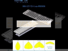 72 IN1 3030 đèn LED Kính quang 250.75x74.75mm Phương pháp chống chói sáng hiệu quả năng lượng Đèn tập trung vật liệu PC Kính phù hợp với đường phố & đèn lũ