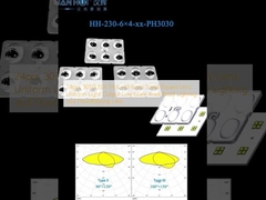 24pcs 3030LEDs 59.6×49.6mm Kính vuông nhỏ Điểm xuất ánh sáng đồng bộ Khu vực chiếu sáng thấp Đèn đường và đèn pha Kính chiếu sáng