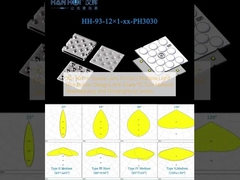 50×50mm Square Lens 12×1pcs Nhiều thiết kế phân phối ánh sáng Kháng chói PC vật liệu sinh thái Đèn đường và đèn pha