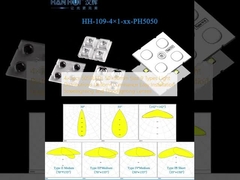 4 × 1pcs 5050LEDs 50 × 50mm Kích thước 9 Loại Phân phối ánh sáng Đèn đồng nhất Dễ lắp đặt Đèn đường phố và đèn pha