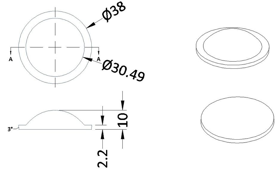 3030/3535/5050LEDs Indoor Lighting Lens Multiple Sizes and Optical Angles Lens