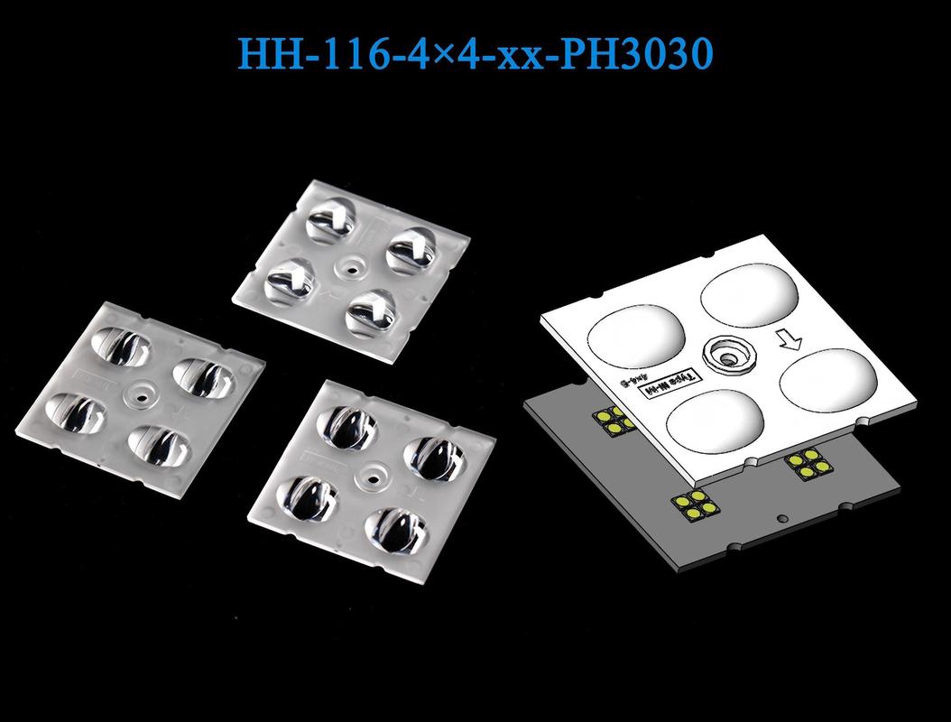 5050 LEDs Multiple Light Distribution Light-weight 49.6*49.6mm Size Area Lighting Lens